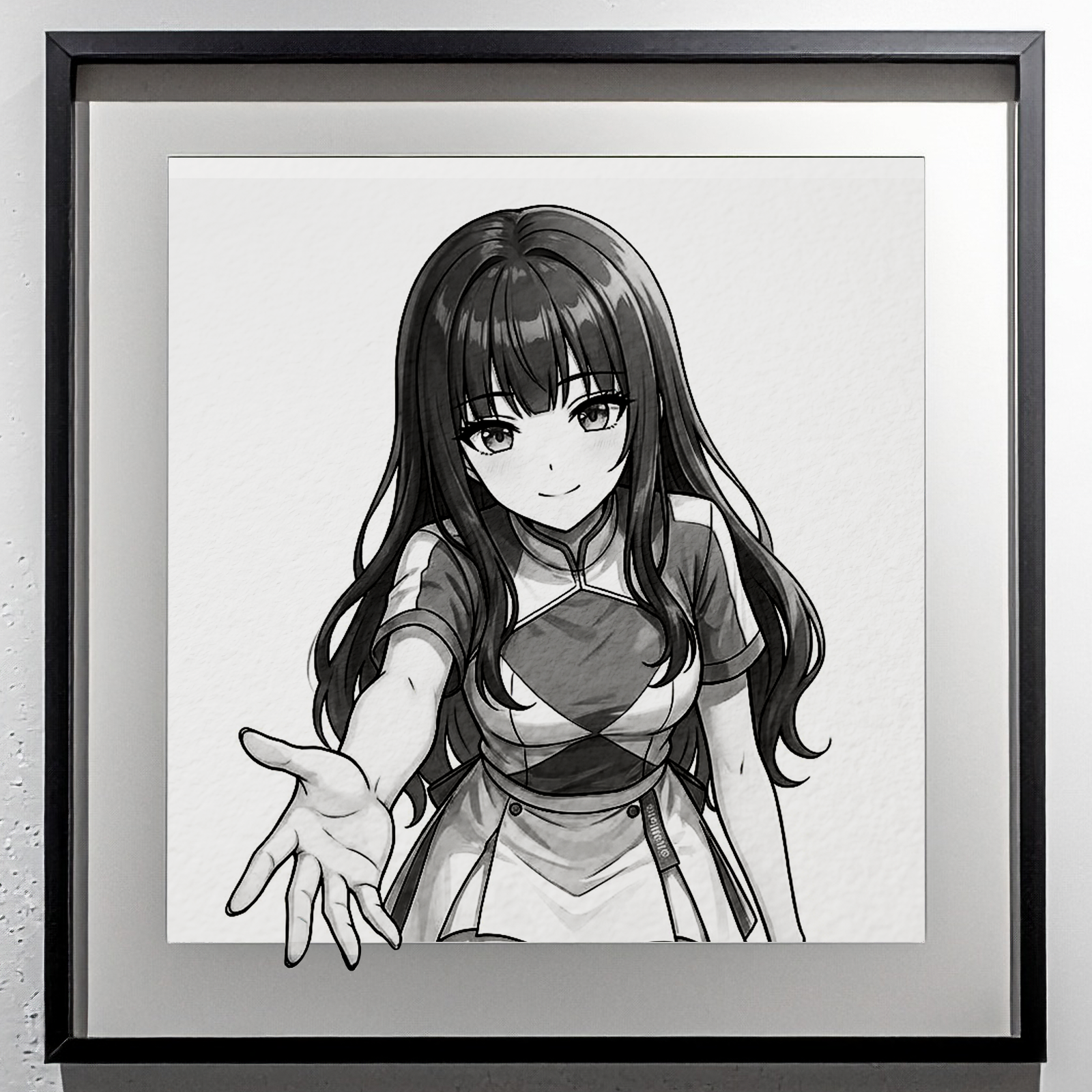 Monotone girl illustration